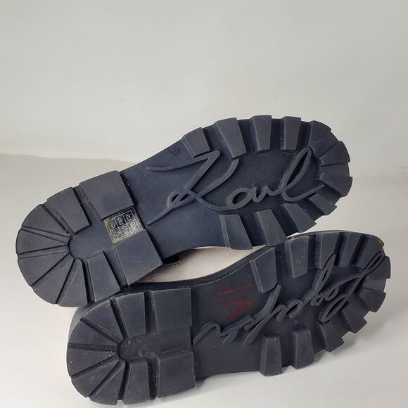 Karl Lagerfeld Paris Mayde Women's leather rhinestone white Chelsea boots Size 8 - Picture 8 of 13